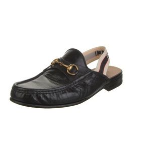 Gucci Men’s Leather Sling-Back Loafer Slipper w/ Box, Designer Size 8 - 8.5